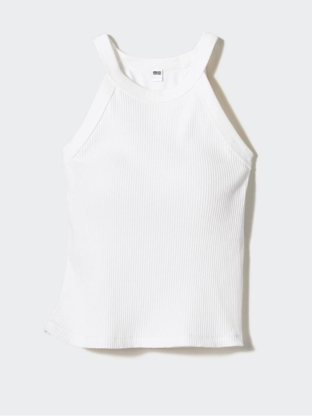 Uniqlo Ribbed High neck halter Tank Top - built in bra - small